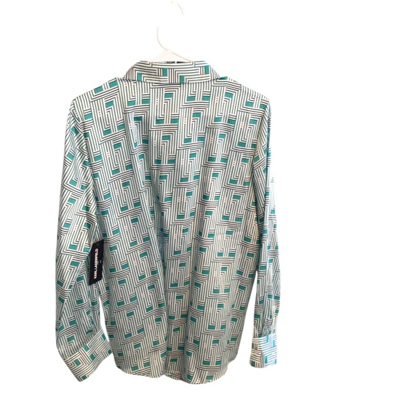 NWT Karl Lagerfeld Printed Button Down Shirt L - Picture 2 of 2